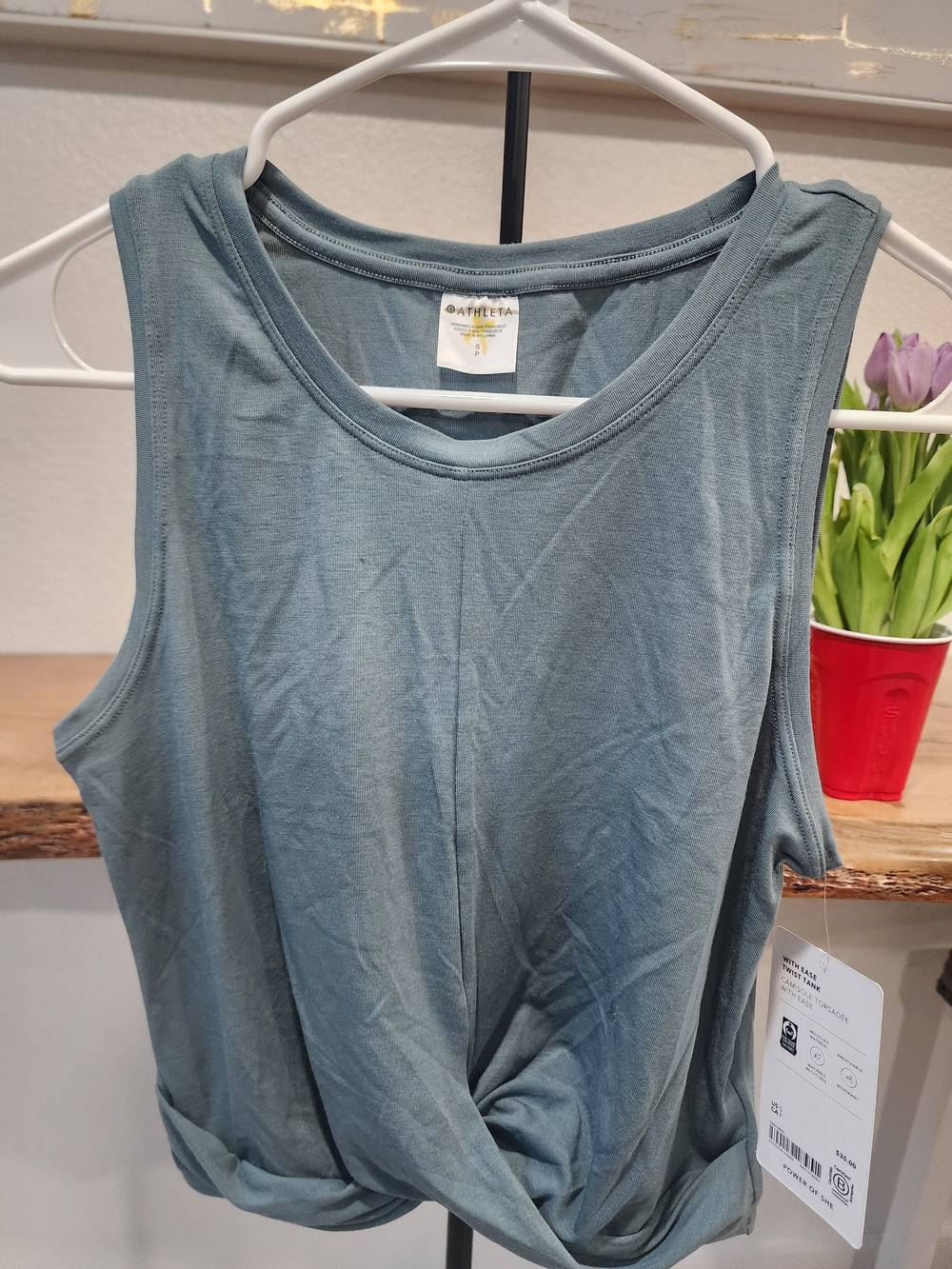 Athleta Dusty Blue Twist-Hem Tank